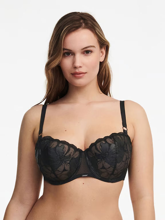【CHANTELLE】新作ブラ★ハーフカップ★FLEURS Fleurs Demi Bra Milk/Chocolate