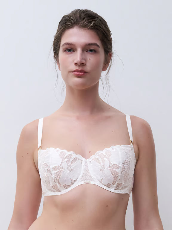 Fleurs Signature Lace Demi Bra Satin Milk - 2
