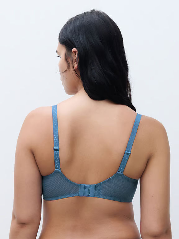 Fleurs Signature Lace Demi Bra Jeans Blue Denim - 3