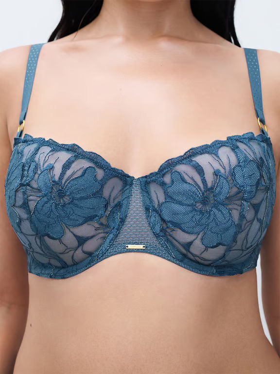 Fleurs Signature Lace Demi Bra Jeans Blue Denim - 5