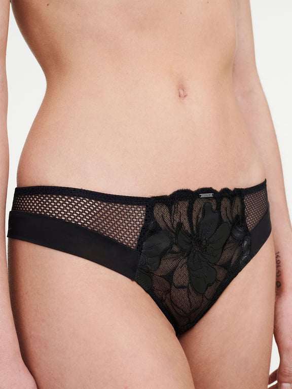 Fleurs Signature Tanga Faux Leather Black - 2