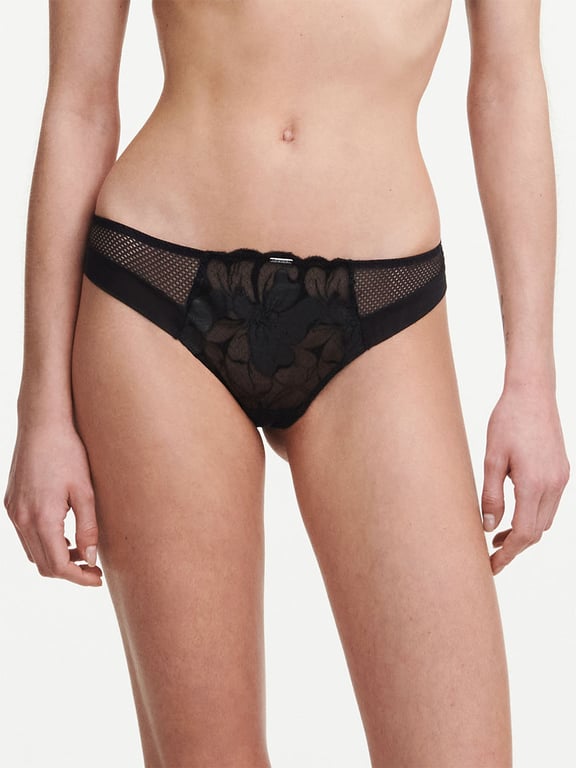 Fleurs Signature Tanga Faux Leather Black - 0