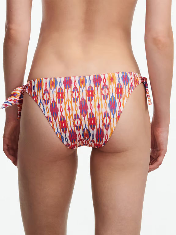 Devotion Cheeky Bikini Swim Bottom Red Ikat - 1