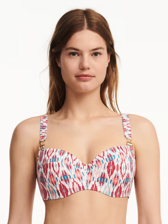 Devotion Demi Swim Top Turquoise Ikat - 0