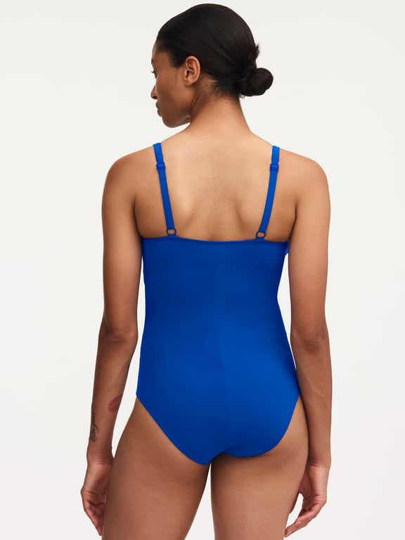 Celestial Plunge Underwire Swimsuit Deep Blue