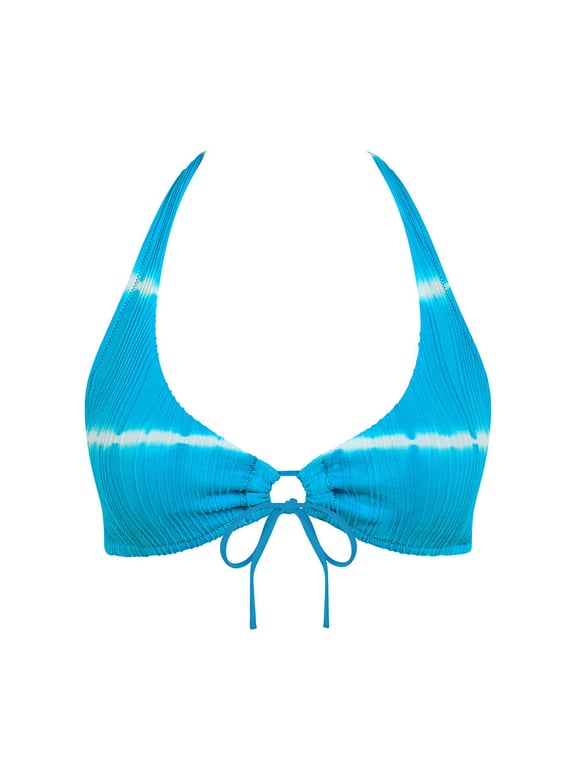 Chantelle PULP | SWIM ONE SIZE - Chantelle PULP Flex Size Wireless Plunge Swim Top Blue Shibori - 2