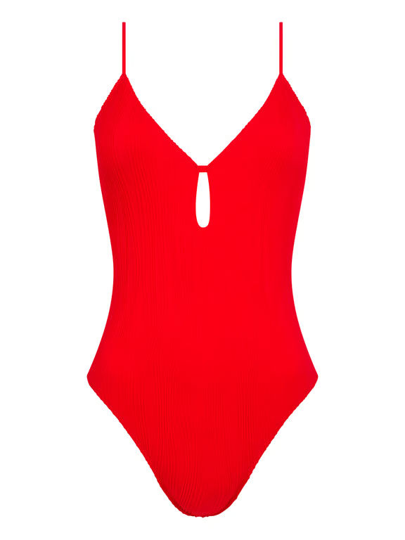 Chantelle PULP Flex Size Wireless Plunge Swimsuit Cherry Red - 1