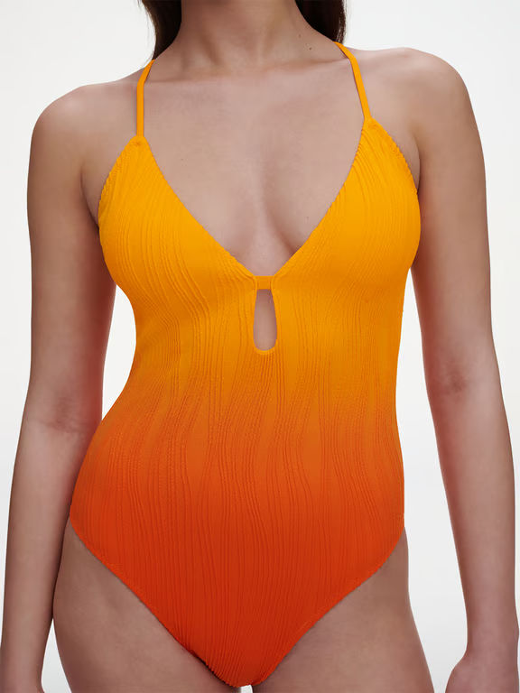 Chantelle PULP Flex Size Wireless Plunge Swimsuit Sunrise Tie Dye - 4