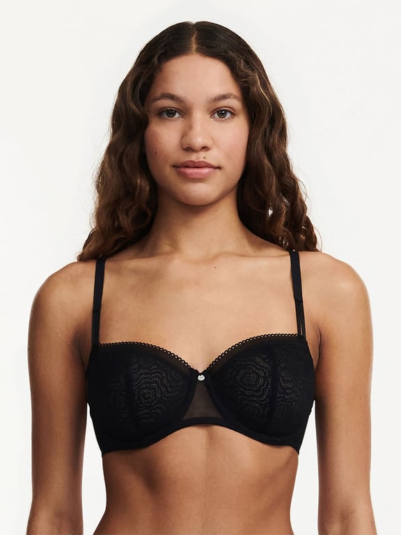 Chantelle Parisian Allure Covering Underwired Bra, Black at John Lewis &  Partners