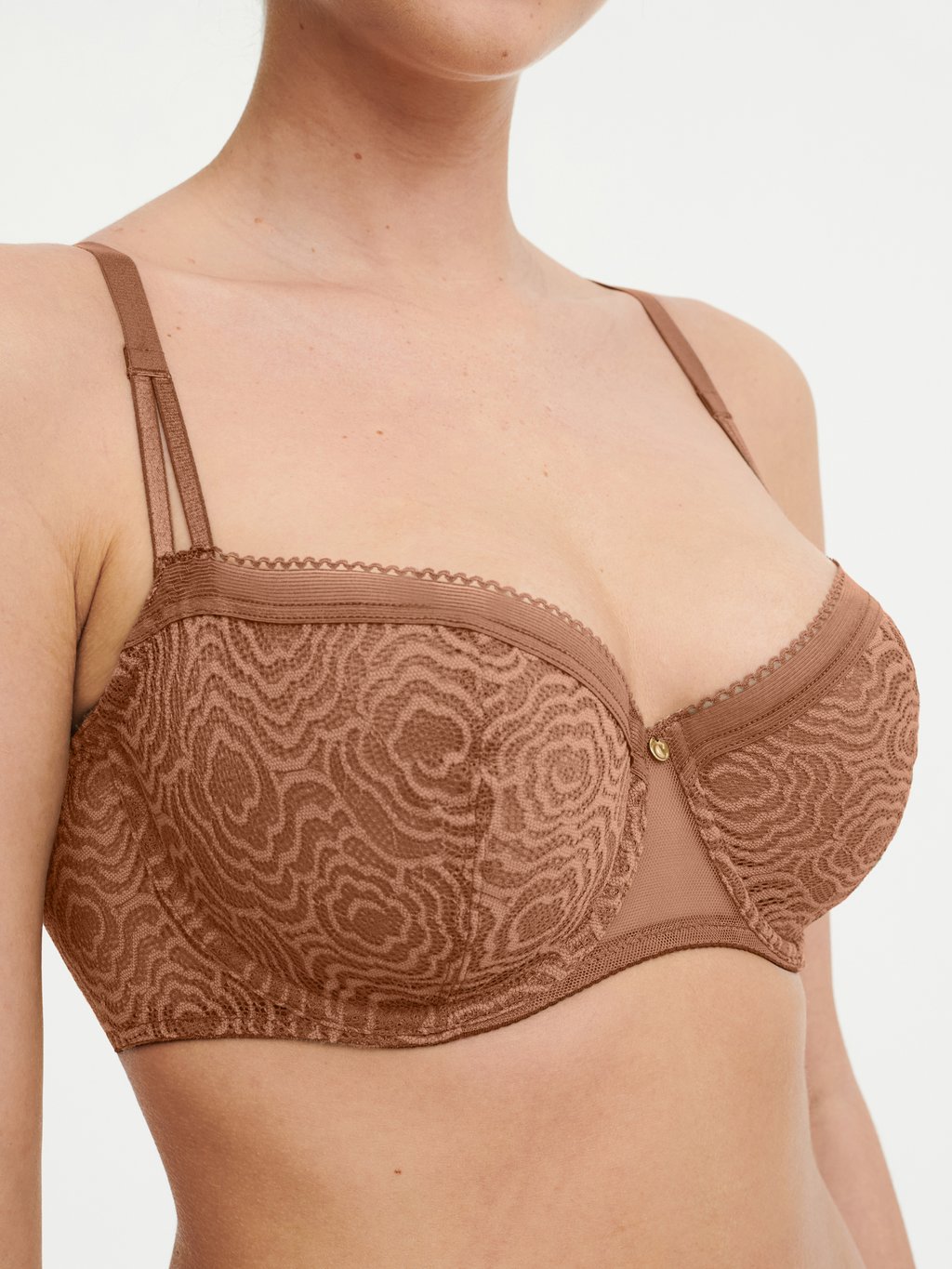 C Jolie Lace Unlined Demi Bra Tabac