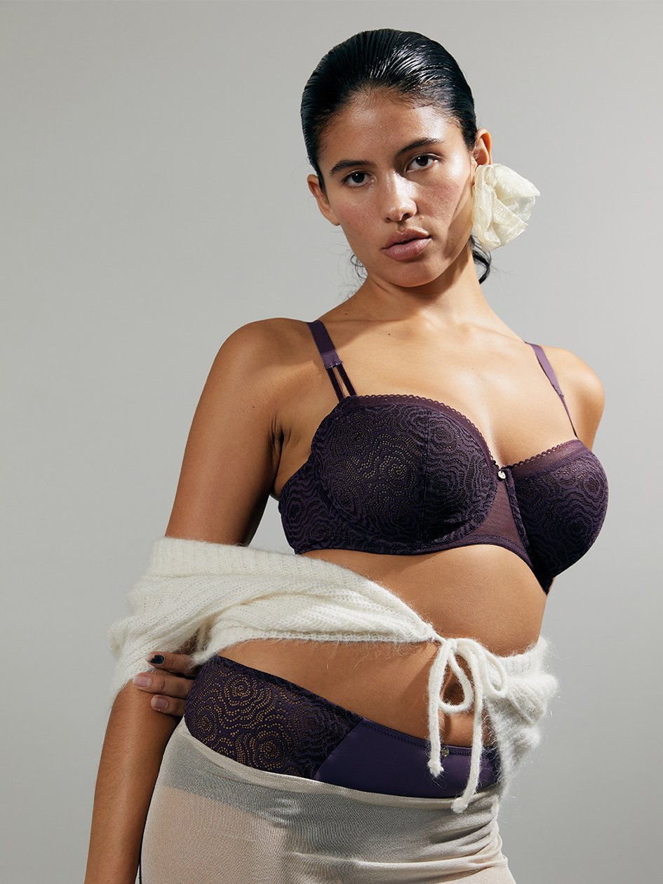 C Jolie Demi Bra Aubergine