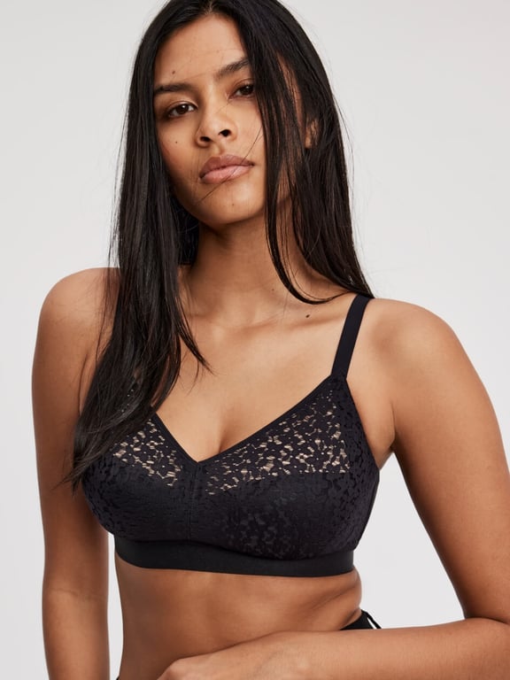 Chantelle Norah Comfort Front Closure Bra in Black (11) - Busted Bra Shop
