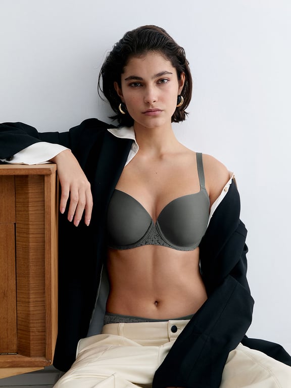 Chantelle | Norah Comfort - Norah Comfort Smooth Sweetheart T-Shirt Bra Clay Green - 1