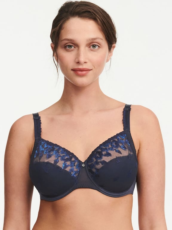 Bold Curve Full Coverage Unlined Bra Blue Shades - 0