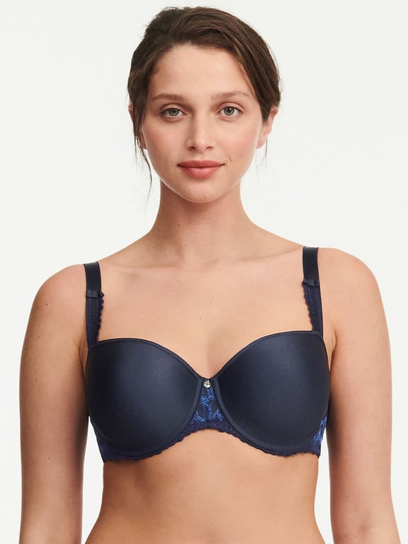 Unlined Lace Underwire Bra, 38C, Navy