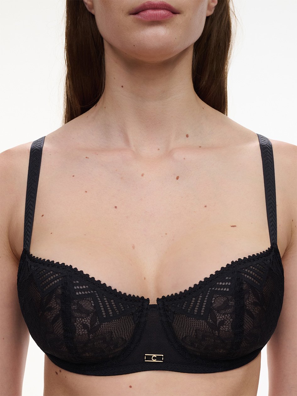 Origins Lace Unlined Demi Bra Black