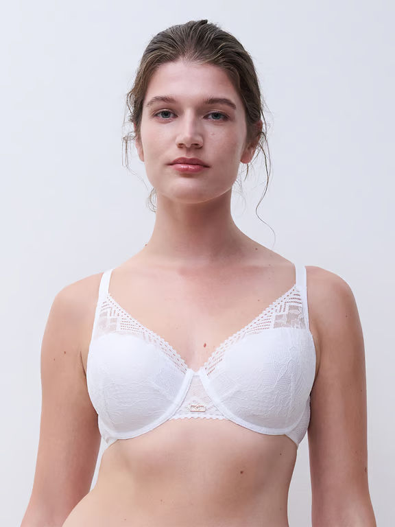 Origins Lace Lightweight Plunge Bra White - 2