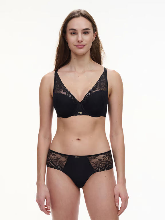 Origins Lace Lightweight Plunge Bra Black - 4