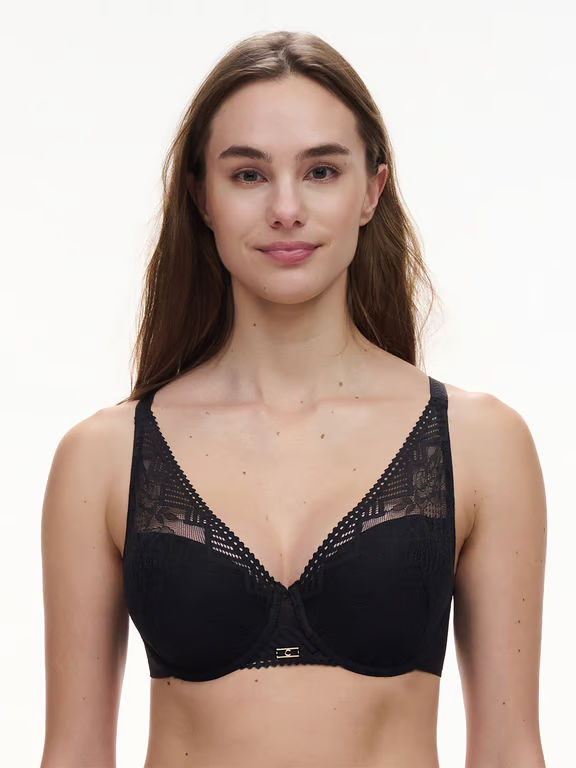 Origins Lace Lightweight Plunge Bra Black - 0