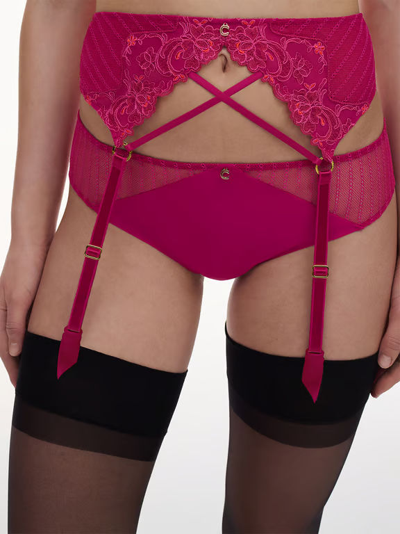 Cabaret Savage Lace Garter Belt Ruby Multico - 3