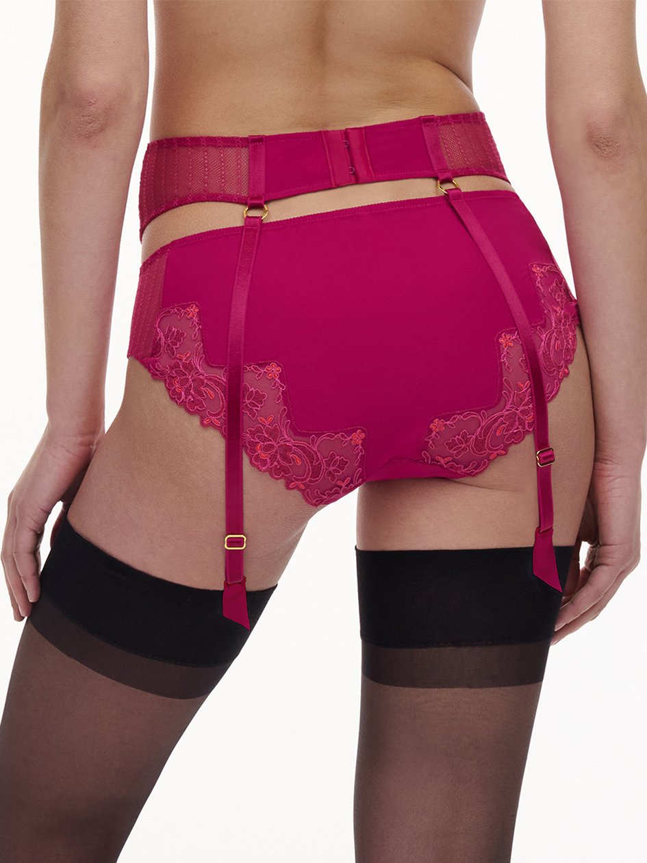 Cabaret Savage Lace Garter Belt Ruby Multico