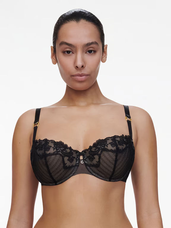 Cabaret Savage Lace Unlined Demi Bra Black - 0