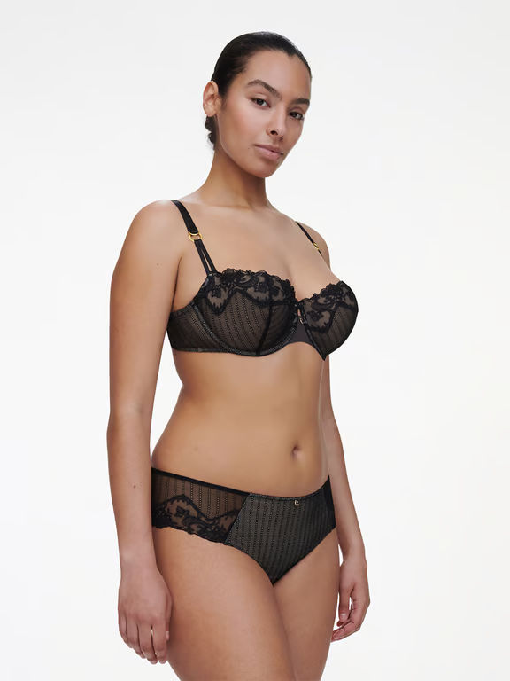 Cabaret Savage Lace Unlined Demi Bra Black - 3