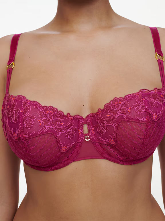 Cabaret Savage Lace Unlined Demi Bra Ruby Multico - 4