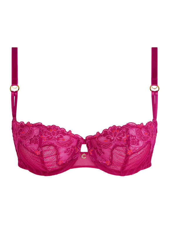 Cabaret Savage Lace Unlined Demi Bra Ruby Multico - 1