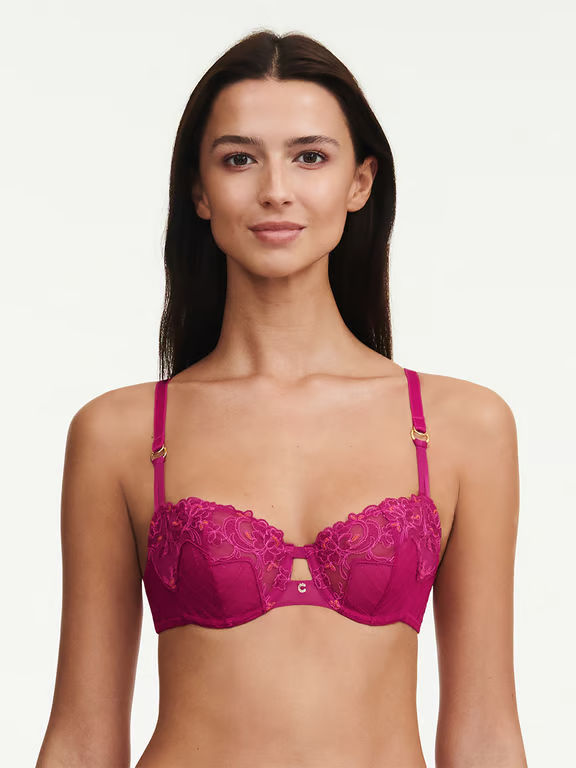 Cabaret Savage Lace Unlined Demi Bra Ruby Multico - 9