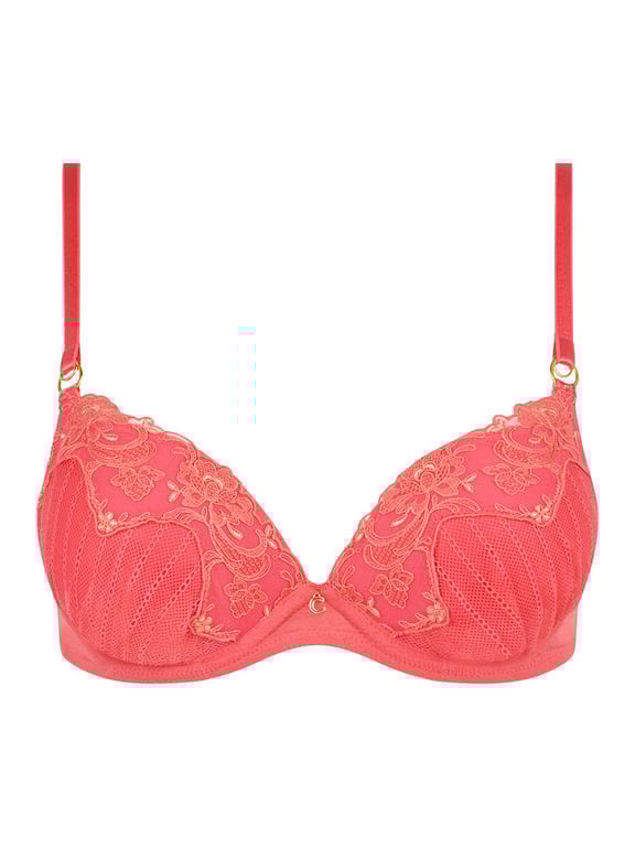 Cabaret Sauvage Lace Push-Up Bra Coral - 1