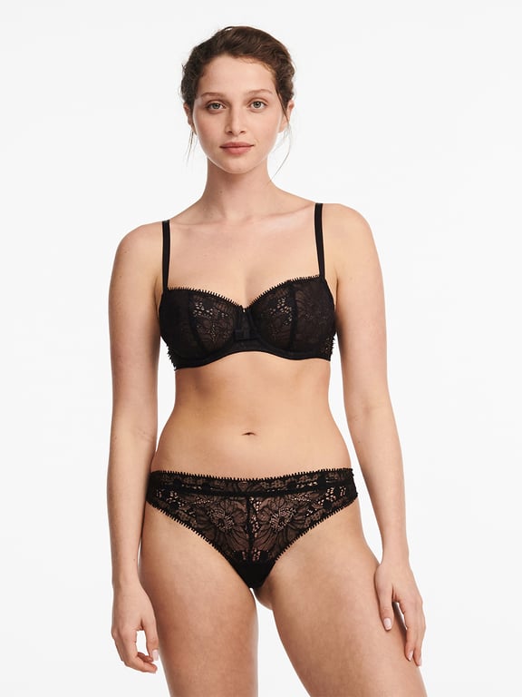 Day to Night Lace Unlined Demi Bra Black - 5
