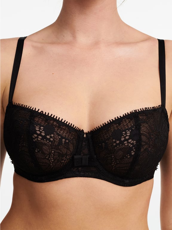 Day to Night Lace Unlined Demi Bra Black - 2