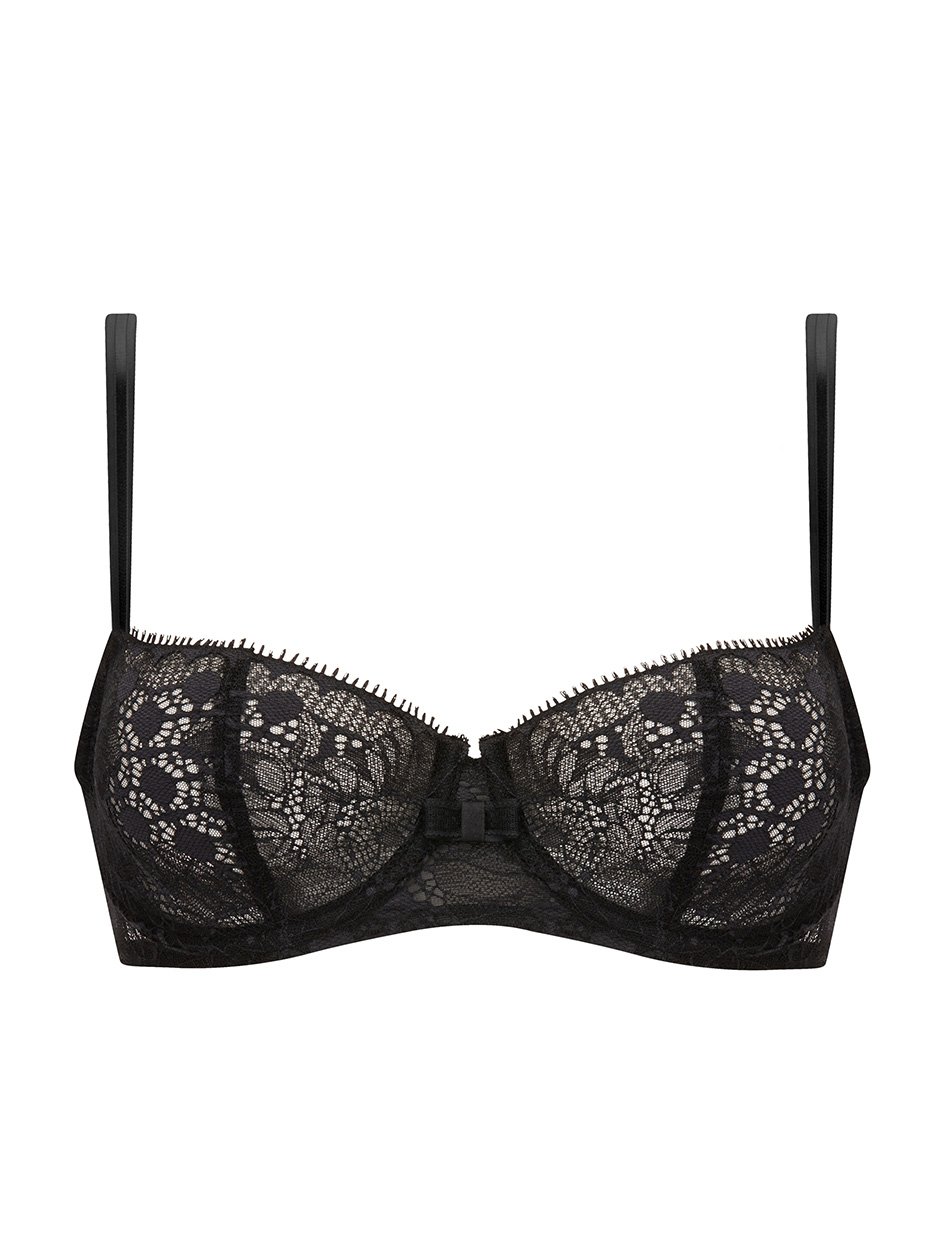 Day to Night Lace Unlined Demi Bra Black