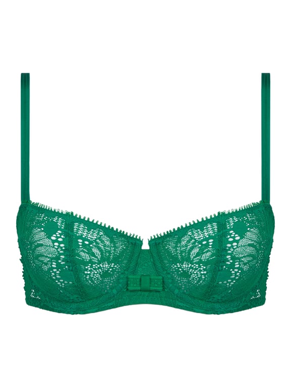 Day To Night Lace Unlined Demi Bra Racing Green - 1