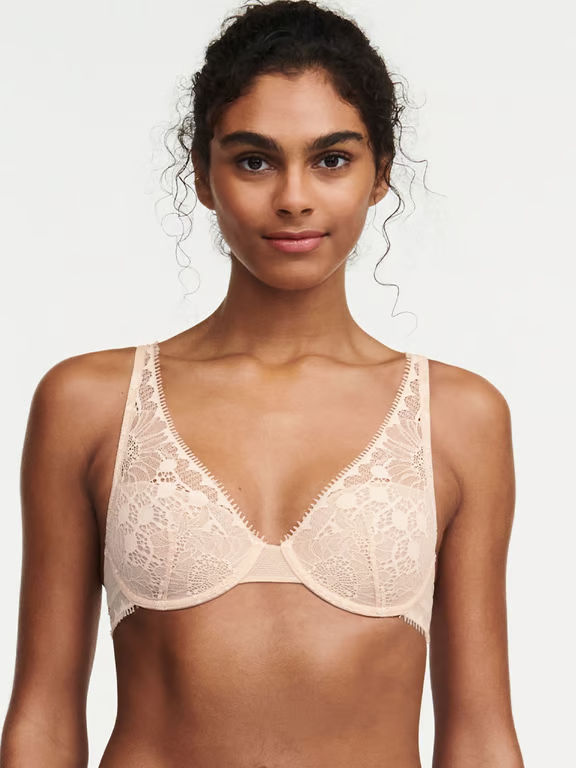 Day to Night Lace Convertible Plunge Bra Nude Blush