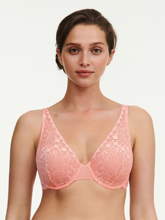 【CHANTELLE】新作★ハーフカップブラ★Day to Night Day to Night Lace Lightweight Plunge Bra Candlelight Peach