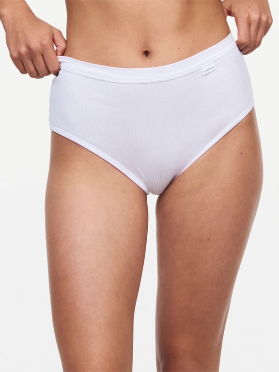 3 PACK : Womens Passionelle® Ribbed White Colour Super Soft Cotton Full  Briefs