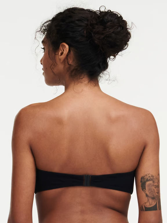 Glow Wireless Bandeau Swim Top Black - 1