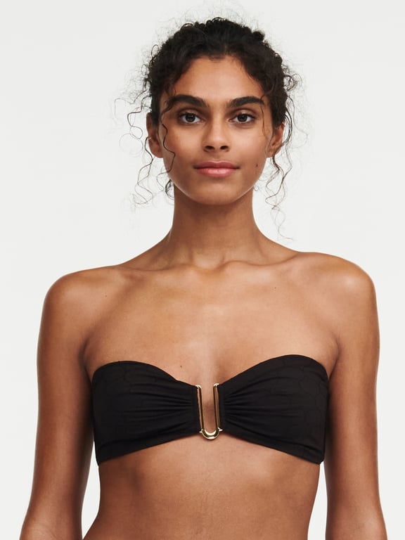 Glow Wireless Bandeau Swim Top Black