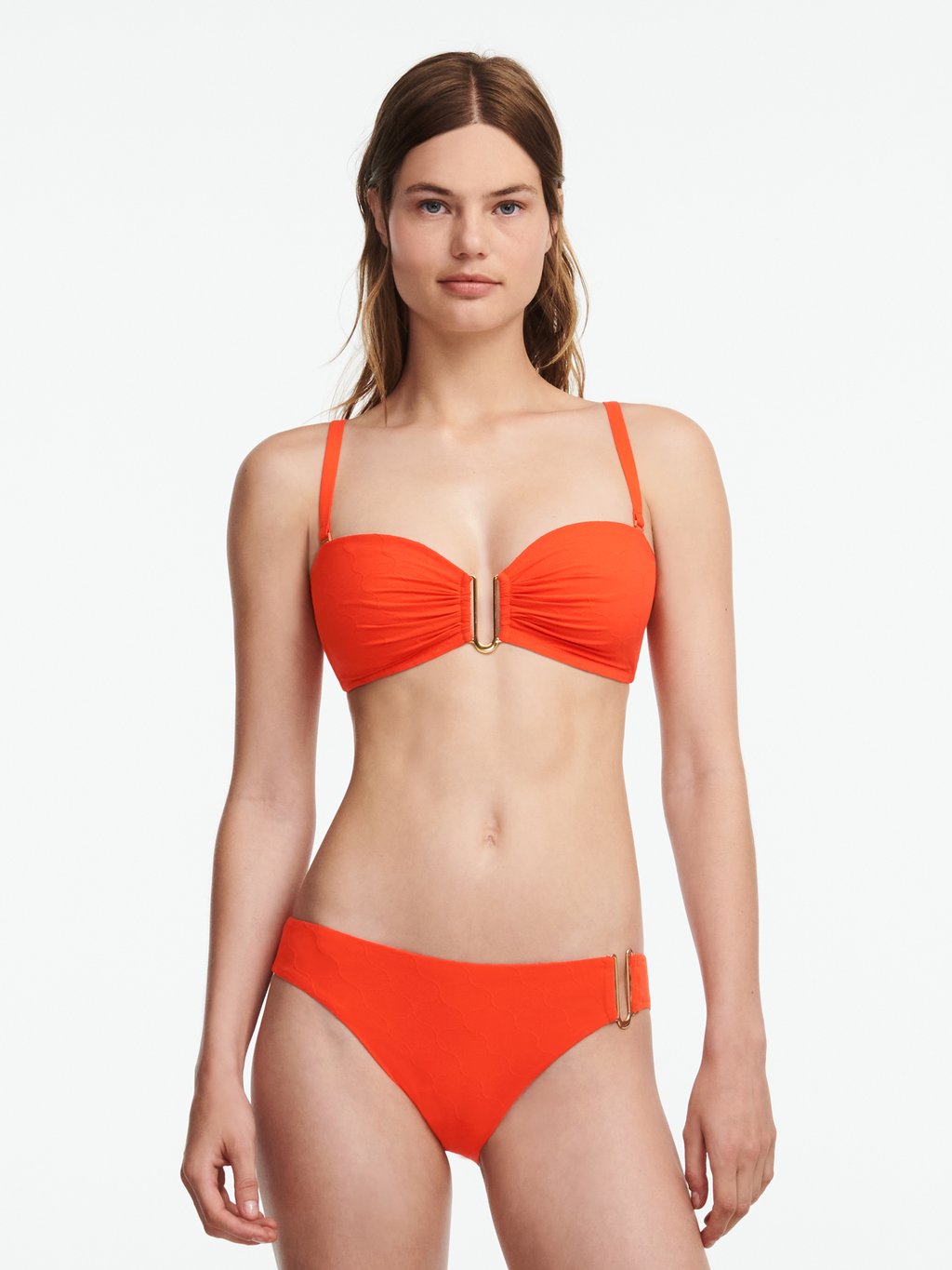 Glow Wireless Bandeau Swim Top Bright Orange