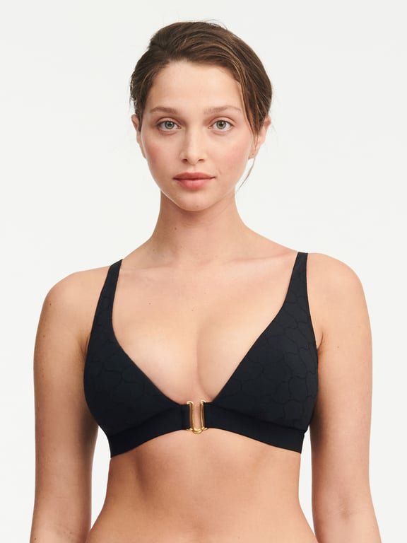 Chantelle | Glow - Glow Wireless Plunge Swim Top Black - 1