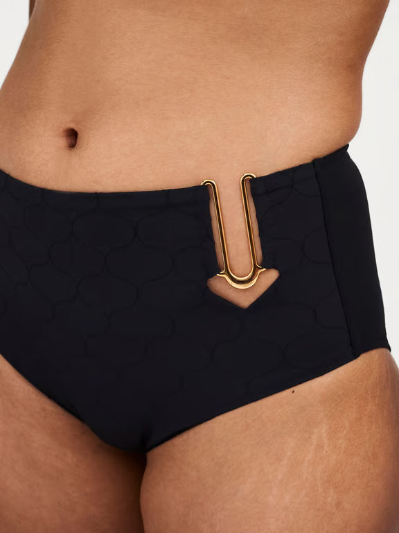 Glow High Waist Swim Bottom Black - 2