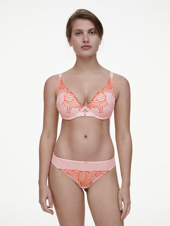 Legend Lace Plunge Contour Bra Waterlily Pink/Coral - 4
