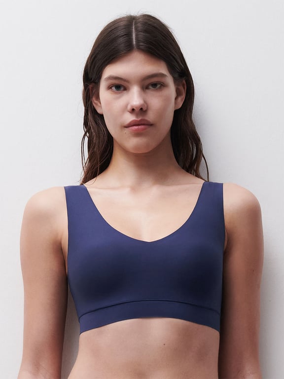 Softstretch Padded V-Neck Bra Top Marine Blue - 0
