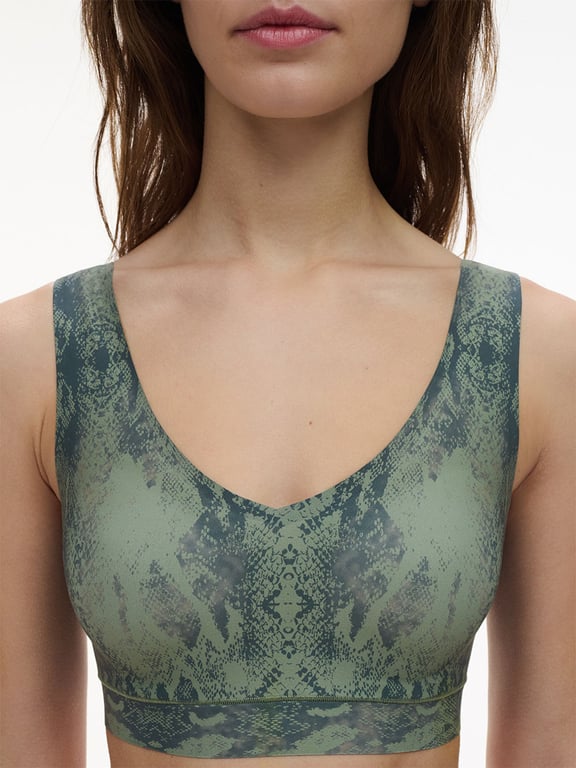 Softstretch Padded V-Neck Bra Top Python Print - 4