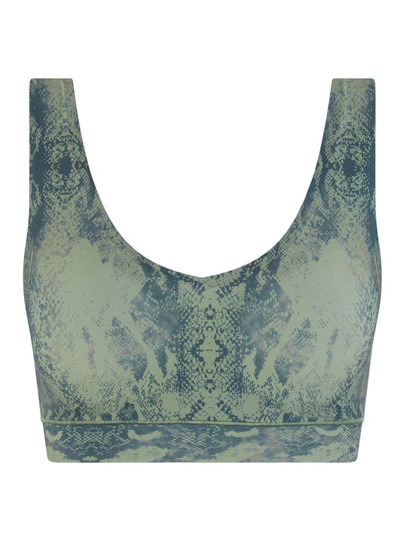 Softstretch Padded V-Neck Bra Top Python Print - 1