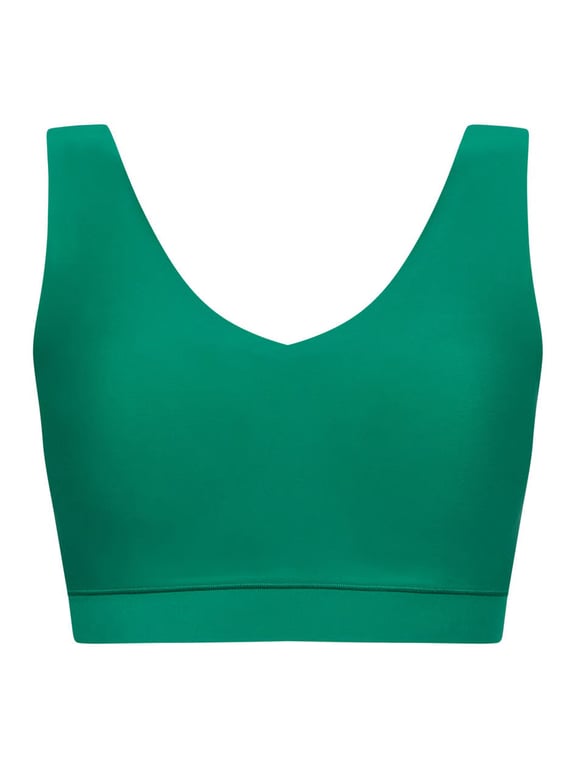 Softstretch | SOFTSTRETCH - Softstretch Padded V-Neck Bra Top Racing Green - 2