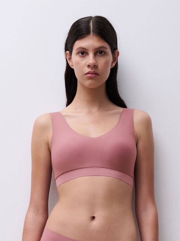 Softstretch | SOFTSTRETCH - Softstretch Padded V-Neck Bra Top Rose Des Bois - 1