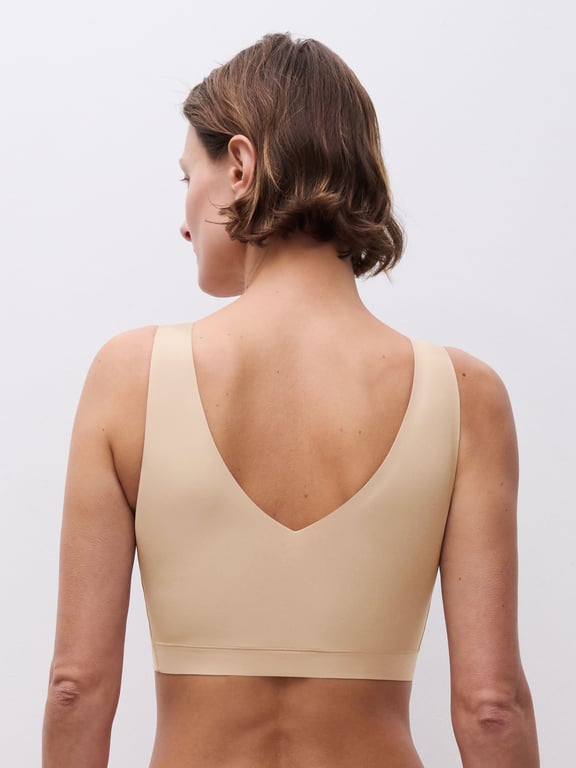 SoftStretch Padded V-Neck Bra Nude Sand - 2